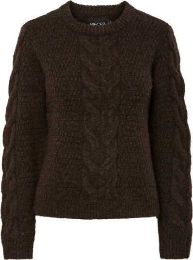 Pieces Pcnina Ls O Neck Knit Noos Bc Brown S Pieces Pcnina Ls O Neck Knit Noos Bc Brown S