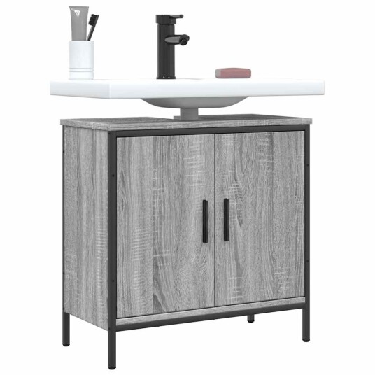  Servantskap grå sonoma 60x30x60 cm konstruert tre 842449