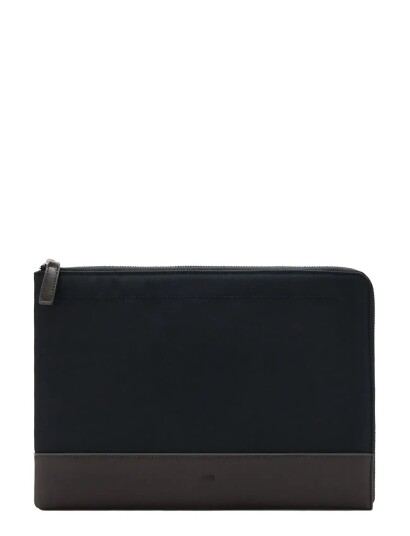 Mango Laptop Case With Leather Details Black ONE SIZE