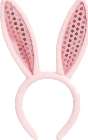 Hårbøyle Kaninører Rosa Glitter