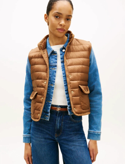 Tommy Hilfiger Feminine Lw Down Vest   Beige   XL