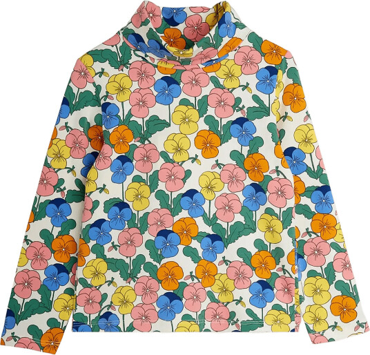 Mini Rodini Violas Aop Turtleneck Multi/patterned 140/146