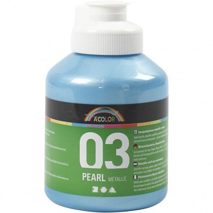 A-Color Akrylmaling Metallic metallisk lys blå 500 ml 1 fl
