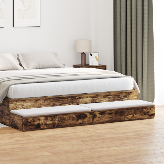 Bedskuffer Røkt Eik 200x36,5x16,5 cm Lagerentert Tre