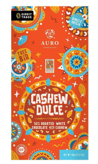 Auro 32% Roasted White Chocolate Cashew Dulce 60G