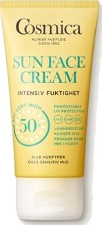 Cosmica Sun Ansiktskrem SPF 50+ Vannavstøtende Uten Parfyme 50 ml Cosmica Sun Ansiktskrem SPF 50+ Vannavstøtende Uten Parfyme 50 ml