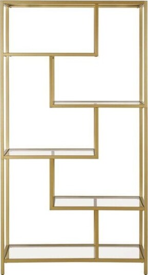 Sorena Bokhylle 90x172 cm - Gull og transparent