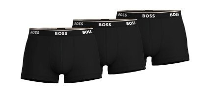 BOSS 3P Cotton Stretch Trunks Svart bomull X-Large Herre