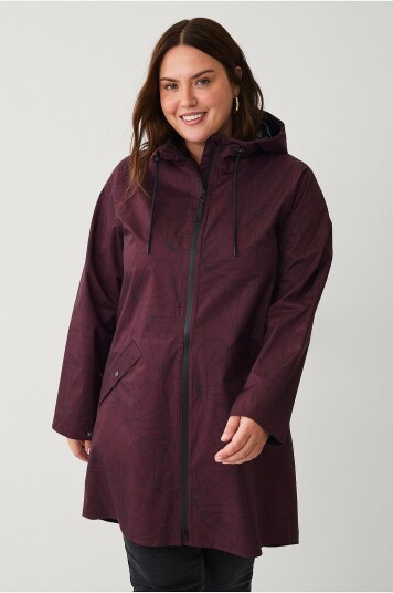 Zizzi   Regnjakke mKlara aop Raincoat   Lilla