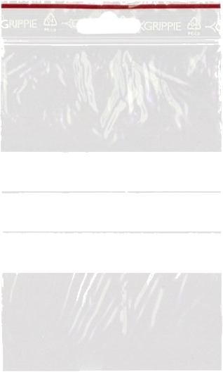 Lynlåspose Grippie 50 Μm 100 X 150 Mm Ld Pe Transparent Med Skrivefelt Lynlåslukning Pakke A 1