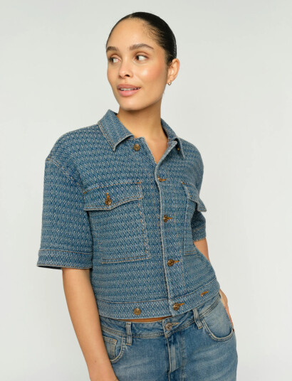MOS MOSH Mmebba Bobble Jacket Blue M MOS MOSH Mmebba Bobble Jacket Blue M