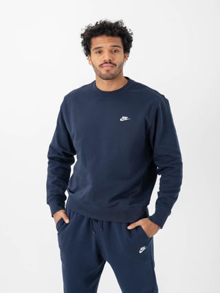 Nike Club Fleece Crew Blå S Nike Club Fleece Crew Blå S