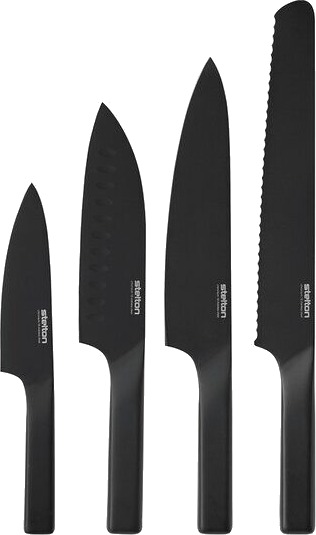 Stelton   Pure Black knivsett 4 stk svart