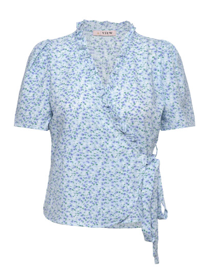 A-View Peony Wrap Blouse - Blue - 36 A-View Peony Wrap Blouse - Blue - 36
