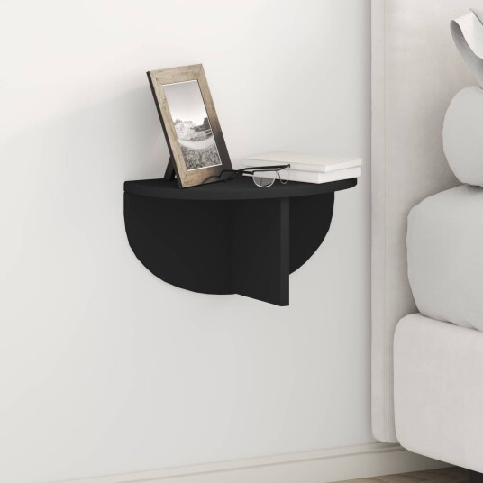  Vegghylle 2 pcs Svart 38 x 19 x 19 cm Konstruert tre