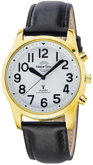 Master Time Herreklokke MTGA 10940 12L Talking Hvit/Lær Ø43 mm