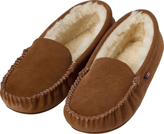 Lexington   Loafers i semsket skinn for damer til innendørs bruk   Brun