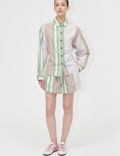 STINE GOYA 2363 Striped Cotton, Oversized Util - Green - M STINE GOYA 2363 Striped Cotton, Oversized Util - Green - M
