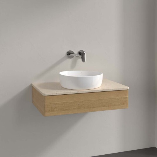 Villeroy & Boch Antao Servantskap med 1 skuff 80x50x19 cm u/lys Eik/Crème Villeroy & Boch Antao Servantskap med 1 skuff 80x50x19 cm u/lys Eik/Crème