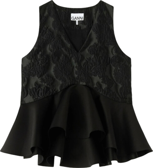 Ganni Dame Topper Svart XL,