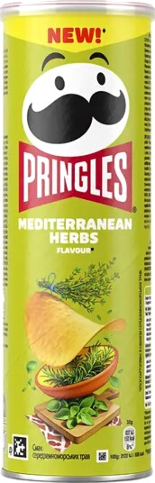 Pringles Mediterranean Herbs 165 G Pringles Mediterranean Herbs 165 G