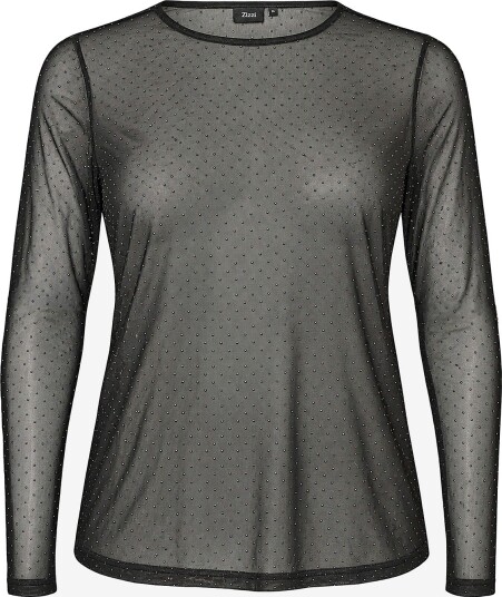 Zizzi Langermet topp Marikka L/S Blouse Svart