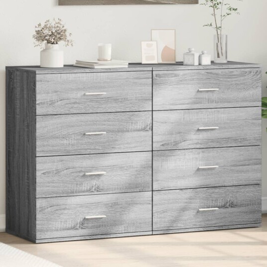 Skjenker 2 stk grå sonoma 60x39x80 cm konstruert tre