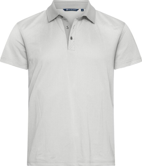 Cutter & Buck Virtue Polo Stripes Sølv Golf pologenser herre Silver (94) Small