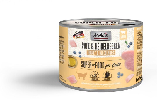 Mac'S Kalkun Og Blåbær 400G Våtfôr