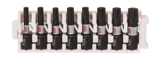 Bosch Impact Control-skrutrekkerbits, pakke med 8 deler, 1xT15, 2xT20, 2xT25, 2xT30, 1xT40