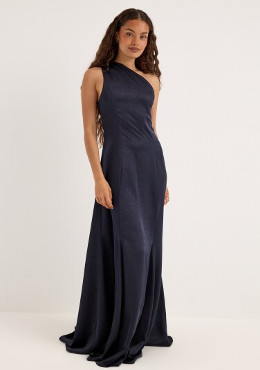 Bubbleroom Occasion One Shoulder Satin Gown