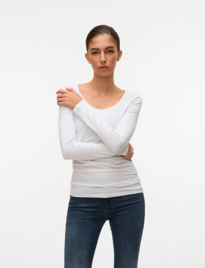 Vero Moda Vmmaxi My Ls Soft Long U Neck Noos White XXL Vero Moda Vmmaxi My Ls Soft Long U Neck Noos White XXL