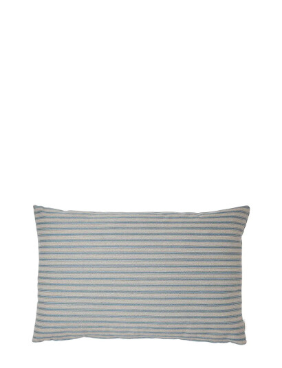 compliments Outdoor Fine Stripe Cushion   Blue   40X60CM