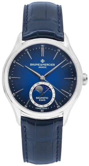 Baume & Mercier Herreklokke M0A10756 Blå/Lær Ø39 mm