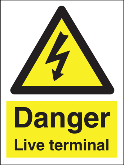 Jo Safety Danger Live terminal IMO Hazard and Warning sign 107032