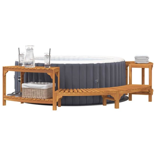 Boblebad Omgivelse Halvrundt Brun 272 x 120 x 55,5 cm Boblebad Omgivelse Halvrundt Brun 272 x 120 x 55,5 cm
