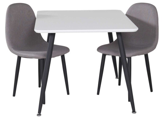 Venture Design Polar & Polar spisegruppe Hvit/grå 2 st stoler & bord 80 x 60 cm