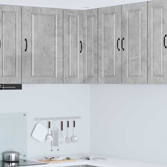 Kjøkkenskap med hylle Betonggrå 57 x 57 x 80 cm Konstruert tre Kjøkkenskap med hylle Betonggrå 57 x 57 x 80 cm Konstruert tre