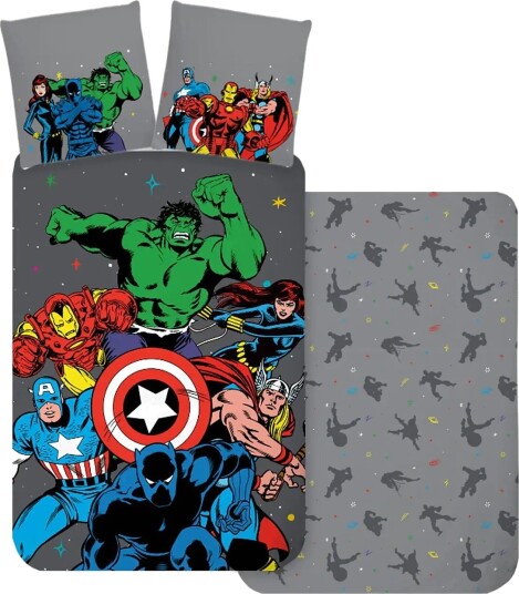 BrandMac Bed Linen Avengers 4609   140X200 70X90 Cm   Grey   140X200.70X90CM
