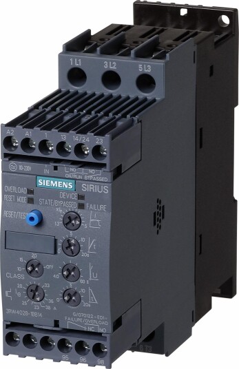 Siemens 3RW4026 1BB14 Mykstarter start/stopp 110 230 V 25 A 5,5 kW/11 kW Elfordeling & strømforsyning