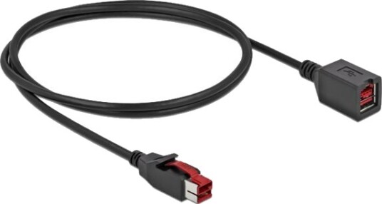 Delock Poweredusb Extension Cable Usb Pluspower 24 V Hann Til Usb Pluspower 24 V Hunn 24 V 1 M Svart