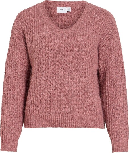 Vila Genser Vilampe V Neck L/S Knit Top Noos Lilla Vila Genser Vilampe V Neck L/S Knit Top Noos Lilla