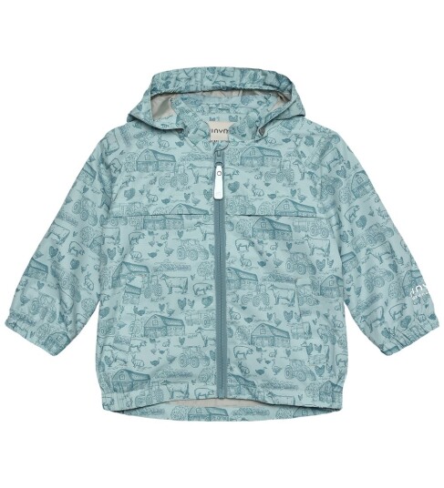 Minymo Baby Jacket Aop Blue 110 Minymo Baby Jacket Aop Blue 110