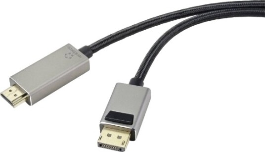 Renkforce Rf 4995156 2 M Displayport Hdmi A Hankjønn Hankjønn Rett