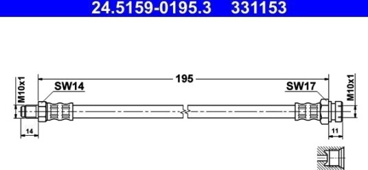 Bremseslange ATE 24.5159 0195.3 Bremseslange ATE 24.5159 0195.3