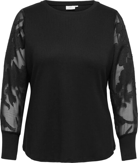 ONLY Carmakoma Caramilla L/S O Neck Mix Blouse Jrs   BLACK   46 48