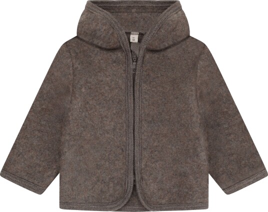Huttelihut Brown Melange Jacket Ears Wool Fleece 98
