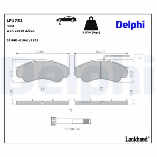 Bremseklosser DELPHI LP1751