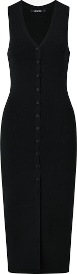 Gina Tricot Strikketkjole Knitted Vest DresSvart Gina Tricot Strikketkjole Knitted Vest DresSvart