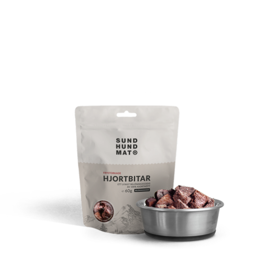 Sund Hundmat Frysetørkede Viltbiter 60G Sund Hundmat Frysetørkede Viltbiter 60G